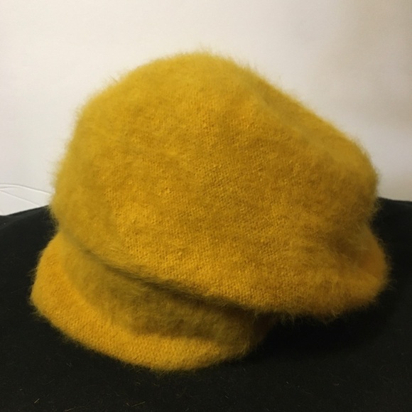 Vintage Betmar Angora Rabbit/Wool Hat Mustard Yellow - Picture 3 of 12